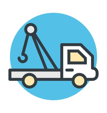 Çekici kamyonu renkli vektör simgesi