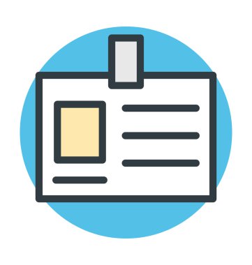 Kimlik kartı renkli vektör simgesi