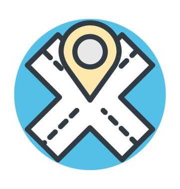 Yol konum vektör simgesi