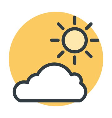 Güneşli bulut vektör simgesi