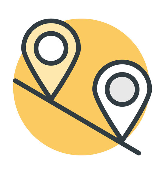 Travel Distance Vector Icon