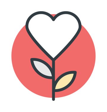 Kalp çiçek renkli vektör simgesi