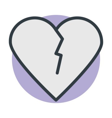 Kırık kalp renkli vektör simgesi