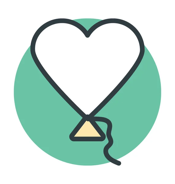 Corazón globo coloreado Vector icono — Vector de stock