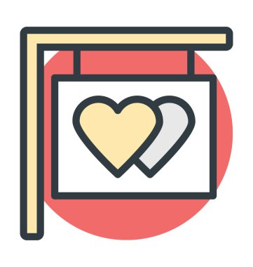 Kalp tabela renkli vektör simgesi