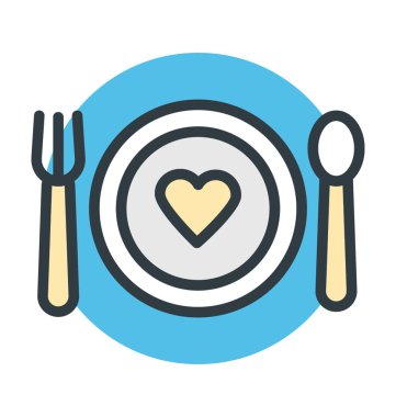 Yemek menü renkli vektör simgesi