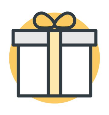 Hediye kutusu renkli vektör simgesi