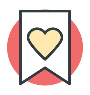 Kalp şerit renkli vektör simgesi