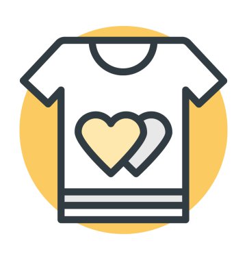 Tee gömlek renkli vektör simgesi