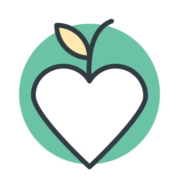 Apple renkli vektör simge şeklinde kalp