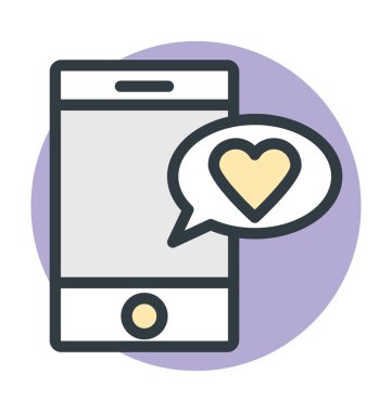 Online aşk renkli vektör simgesi