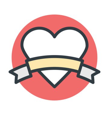 Amblem renkli vektör simge şeklinde kalp