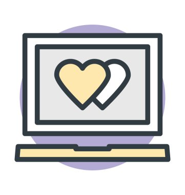 Laptop renkli vektör simgesi