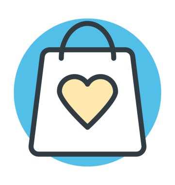 Kadın çantası renkli vektör simgesi