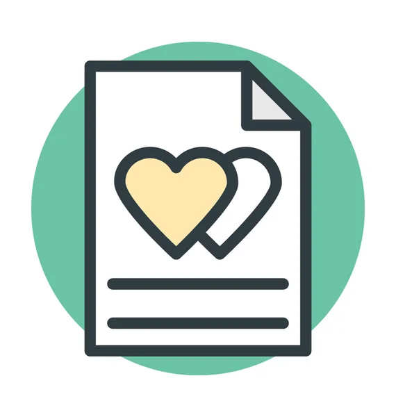 Carta de amor ícone vetorial colorido — Vetor de Stock