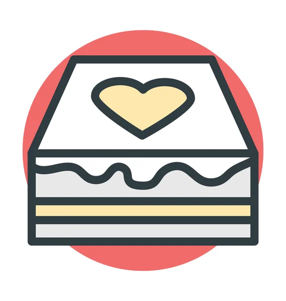 Gâteau couleur vectoriel icône — Image vectorielle