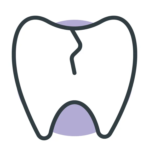 Icône vectorielle de dent fissurée — Image vectorielle