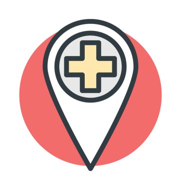 Hastane Konumu Vektör Simgesi