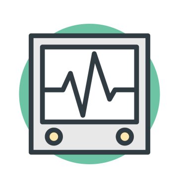 Ecg makine vektör simgesi