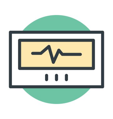 Ecg makine vektör simgesi