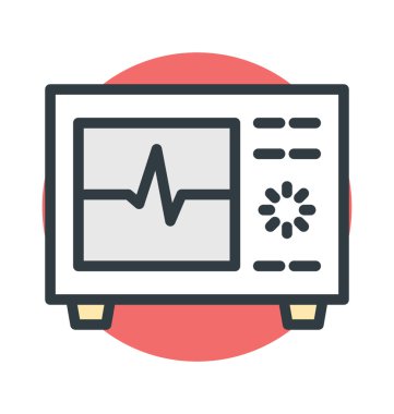 Ecg makine vektör simgesi