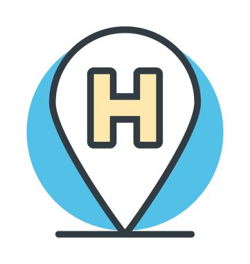 Hastane Konumu Vektör Simgesi