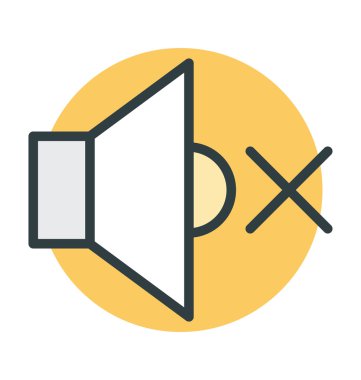 Sessiz ses vektör simgesi