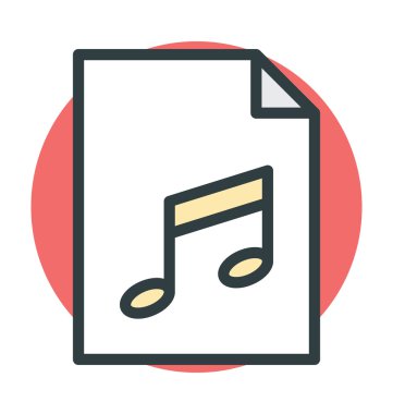 Müzik dosya vektör simgesi