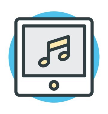 Tablet medya vektör simgesi