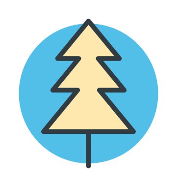 Çam ağacı renkli vektör simgesi