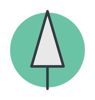 Servi ağacı renkli vektör simgesi