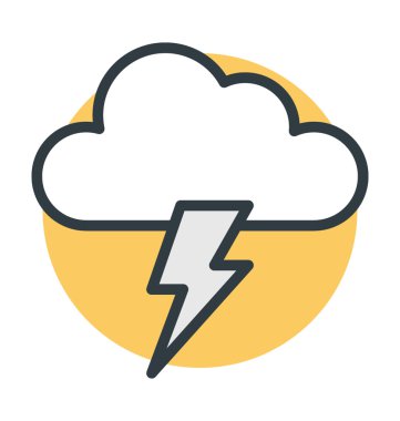 Bulut yıldırım renkli vektör simgesi