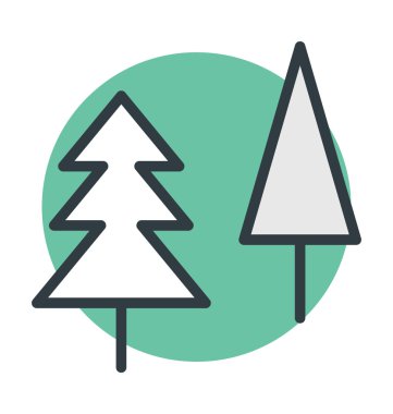 Ağaçlar renkli vektör simgesi