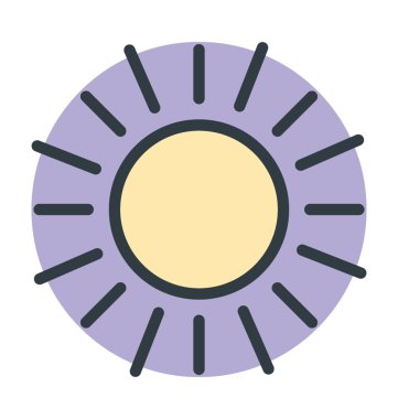 Güneş renkli vektör simgesi