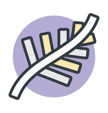 Mazı (bitki) şube renkli vektör simgesi