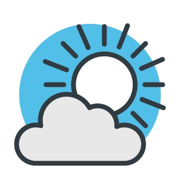 Sun'ın bulut renkli vektör simgesi