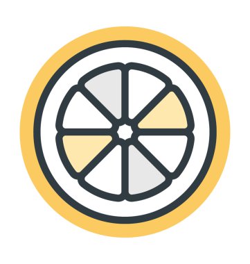 Portakal dilim renkli çizgi vektör simgesi