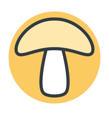 Ortak mantar renkli çizgi vektör simgesi