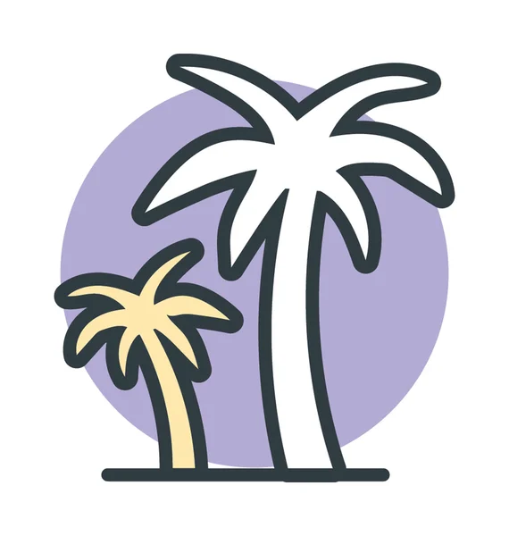 Palmiye ağacı renkli vektör simgesi — Stok Vektör