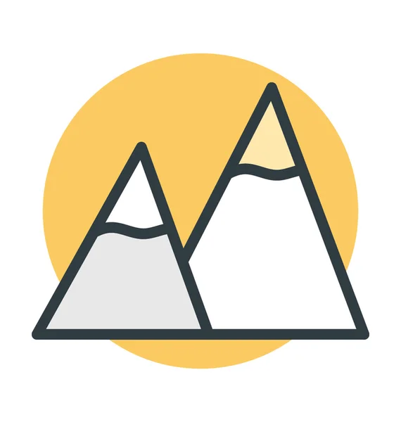 Snowy Peaks colorido vetor ícone — Vetor de Stock