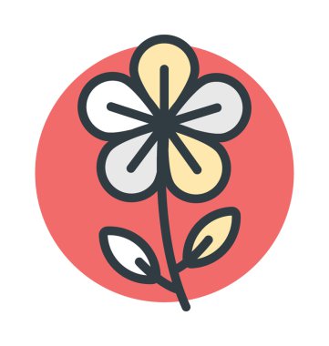 Düğün çiçeği çiçek renkli vektör simgesi