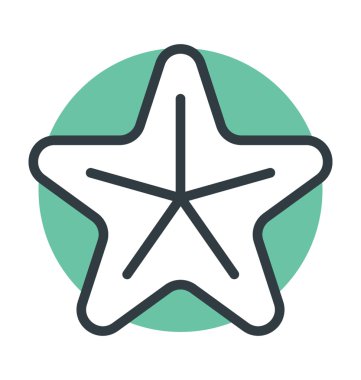 Deniz yıldızı renkli vektör simgesi