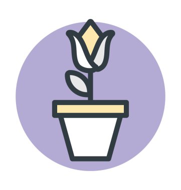 Lale bitki renkli vektör simgesi