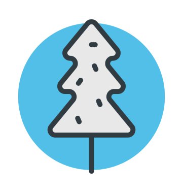 Çam ağacı renkli vektör simgesi