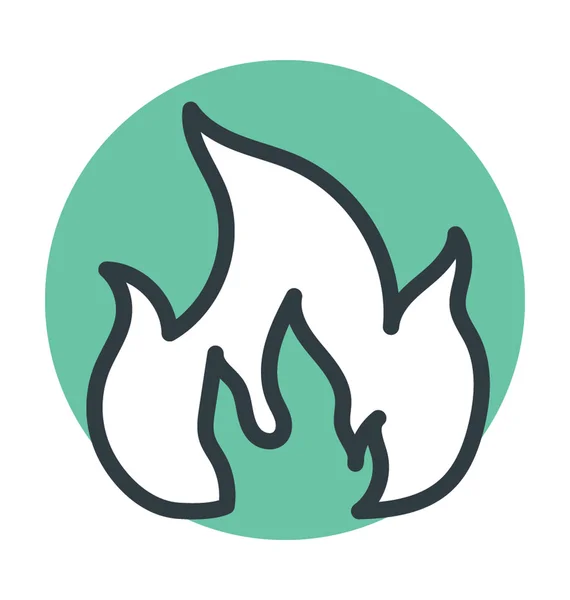 Icône vectorielle colorée par flamme de feu — Image vectorielle