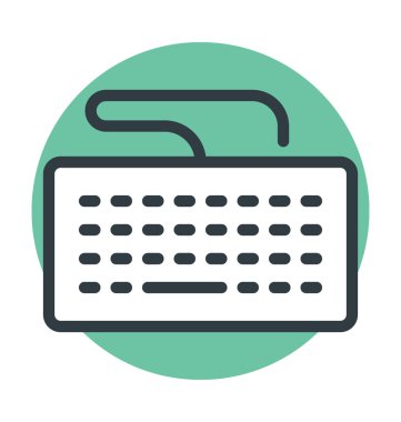 Bilgisayar klavye vektör çizim renkli