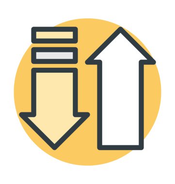 Yukarı ve aşağı okları renkli vektör çizim