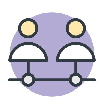 Paylaşılan ağ renkli vektör simgesi