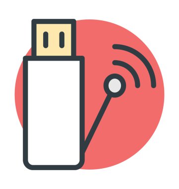 Geniş bant ağ renkli vektör simgesi