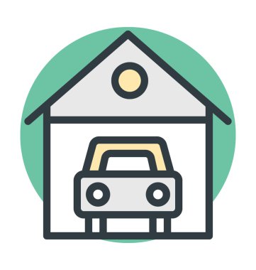 Araba garaj renkli vektör simgesi